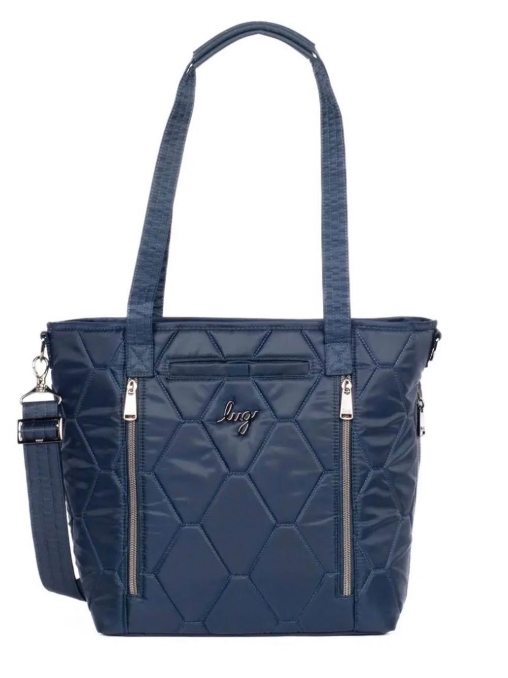 Lug Rally Tote Quilted Shoulder Bag in Indigo Blue